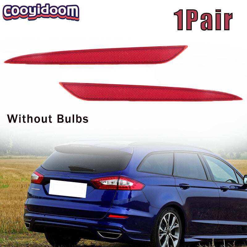 Two rear reflector brake lights and taillights suitable for Ford Fusion Mondeo 2013-2018.