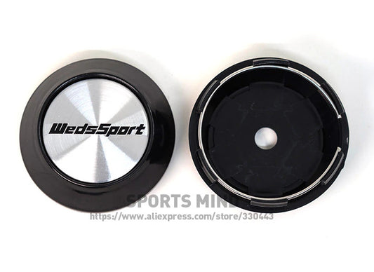 4x69mm Scoop Sports Black Edge Cap Decal Badge Wheel Center Cap Hubcap TE37 - v