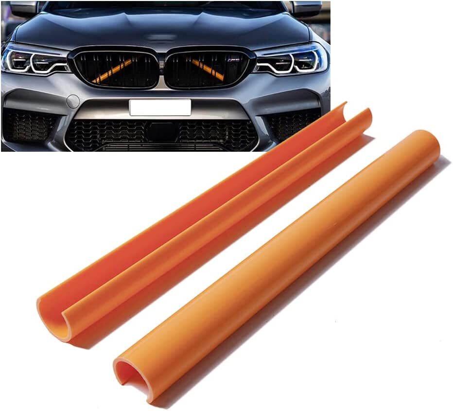 2x Orange Front V Brace Grill Trim Strips Cover for BMW 1 2 3 4 Series F20 F30