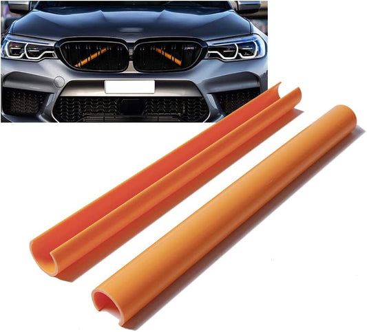 2x Orange Front V Brace Grill Trim Strips Cover for BMW 1 2 3 4 Series F20 F30