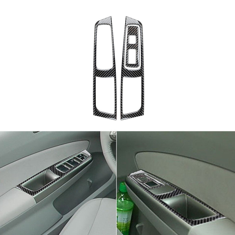 2Pcs Gear Shift Box Panel Trim Cover Carbon Fiber for Chevy Impala 2014-2020 v