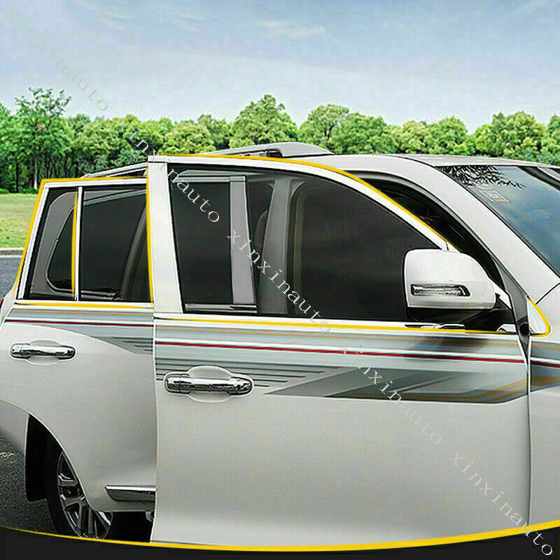 24P for Toyota for Land Cruiser LC200 2008-2021 Chrome Car Window Molding Trim Strip