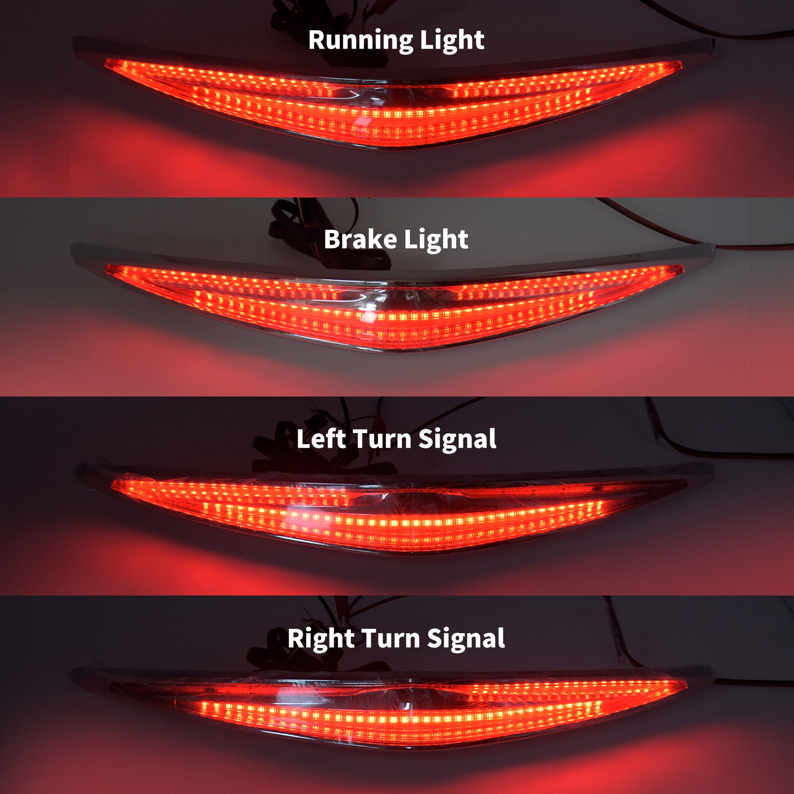 Trunk Luggage Rack LED Running Brake Turn Signal Light Fit for Honda GL1800 2018 Q
