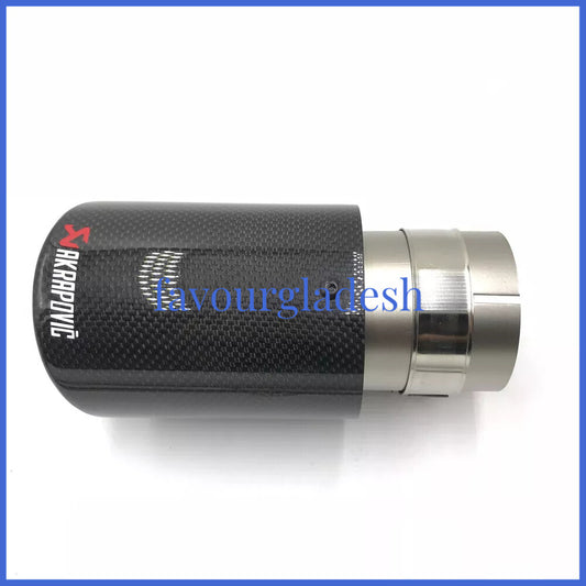 Universal AKRAPOVIC Exhaust Tip Muffler Carbon Fiber 63mm inlet 114mm outlet