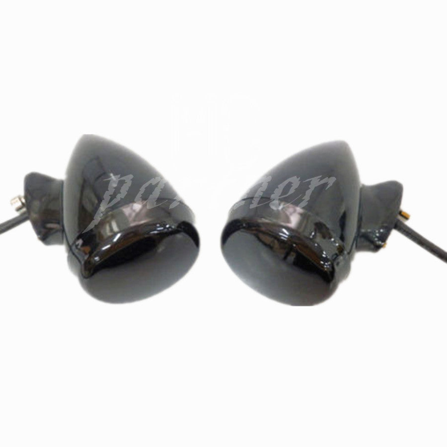 Motorcycle 41mm Clamp Black Front Rear LED Turn Signal Light Smoke Lens Q