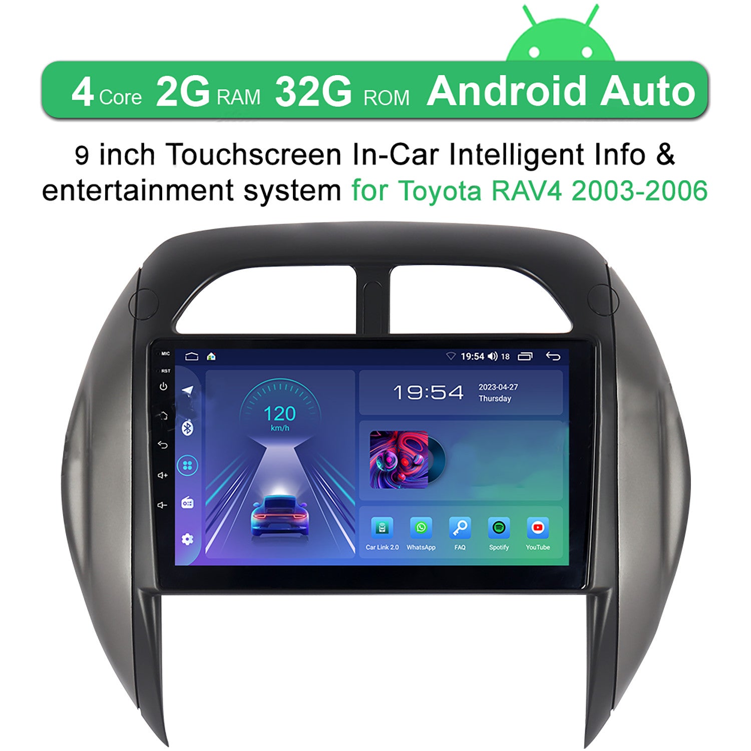 1 set Car Stereo Radio for Toyota RAV4 2003-2006 9 2G 32G Carplay Android 12