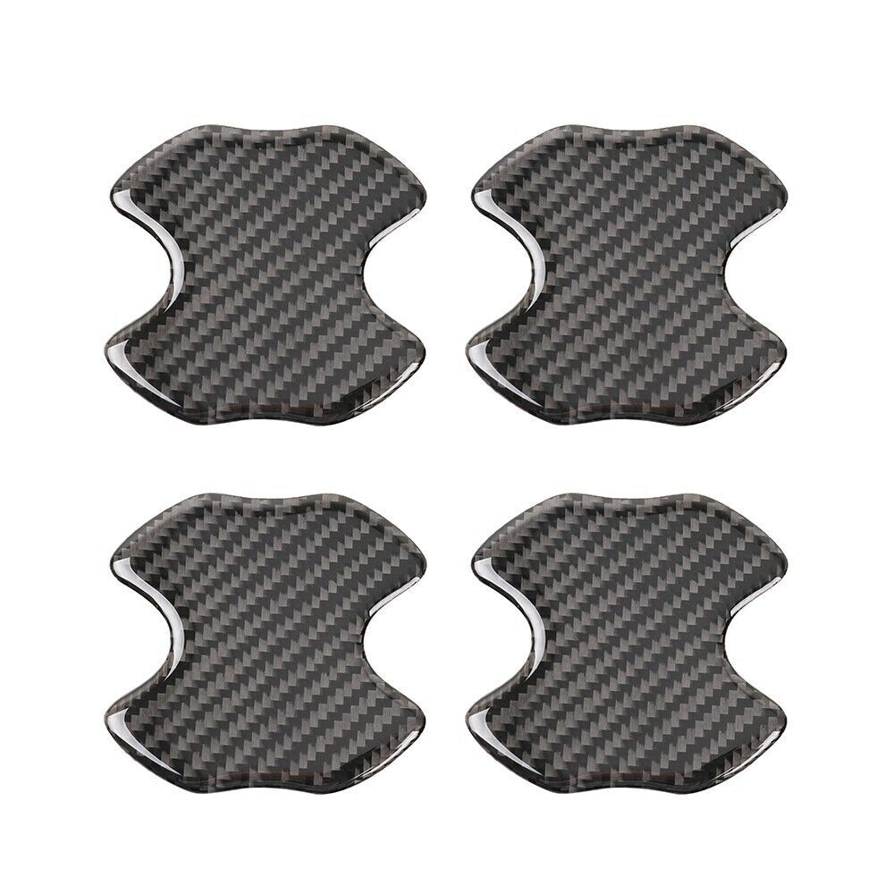 4PCS Carbon Fiber Car Door Handle Protector Film Anti-Scratch Stickers Accessory