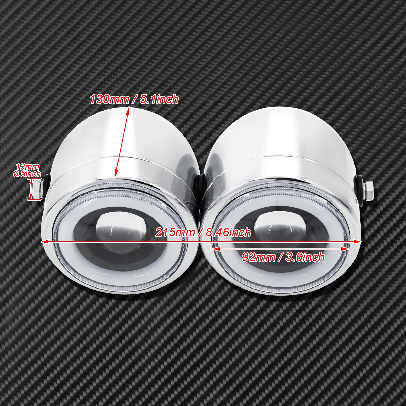 Universal Motorcycle Chrome Dual Twin Headlight W/Bracket Fit for Harley Softail Q