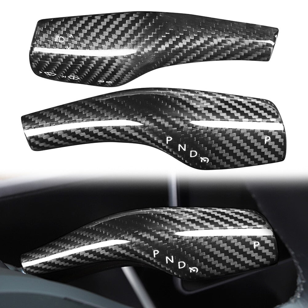 carbon fiber steering wheel paddle shifter trim cover for Model 3 / Y- n
