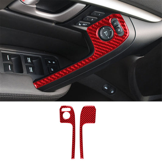 2X Carbon Fiber Front Door Handle Frame Cover Trim for Chrysler 200 2011-2014 v