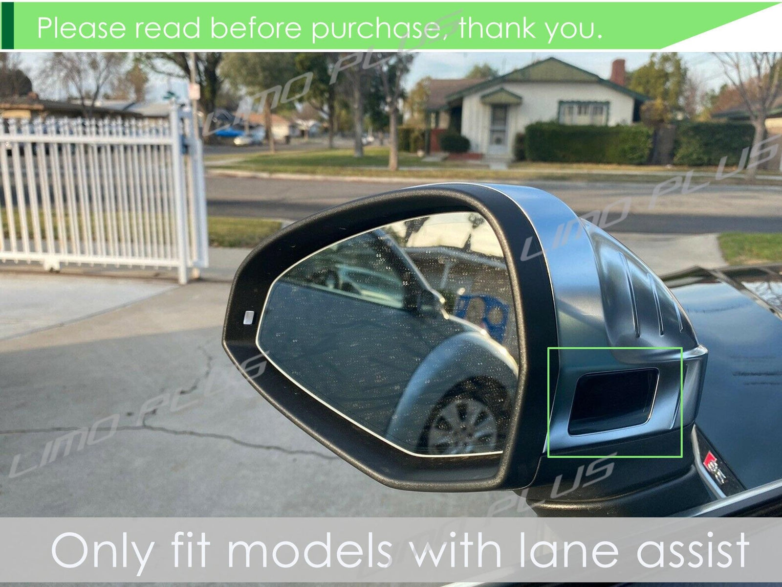 Matt for CHRome Mirror Protective Cover for 2017 - 2024 for Audi A4 B9 S4 A5 S5 with Lane Assist - v