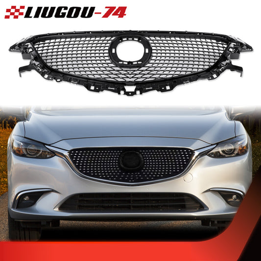 Suitable for mazda 6 2014 2015 2016 front bumper honeycomb grill black- v