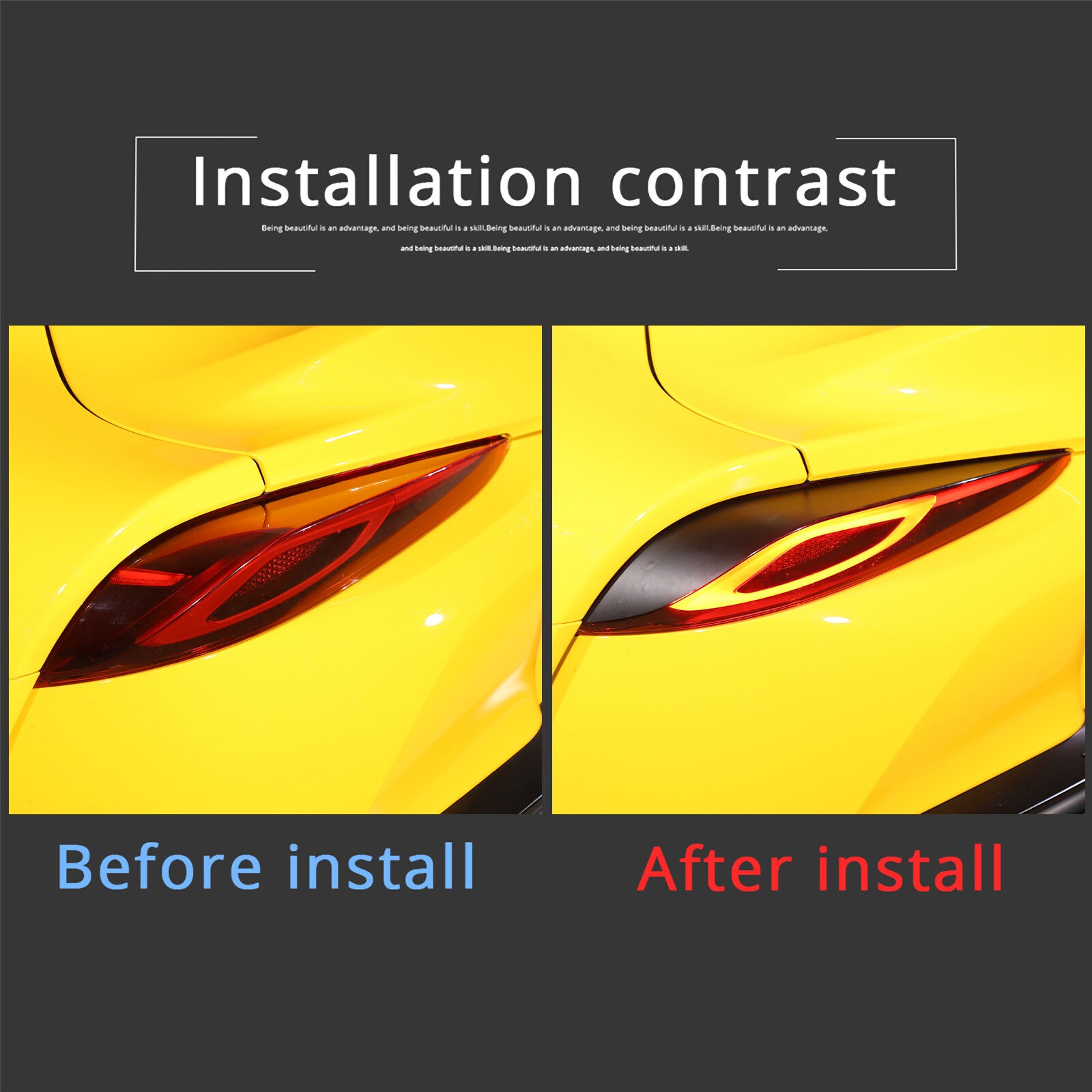 Suitable for 2020-2024 Supra SMOKE taillight rear deck eyelid overlay tinted vinyl decal Q