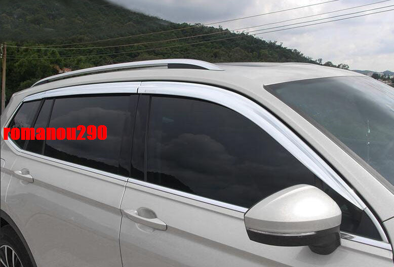 6X for VW for Tiguan 2018-2023 ABS Chrome Window Visor Vent Shades Sun Rain Guard
