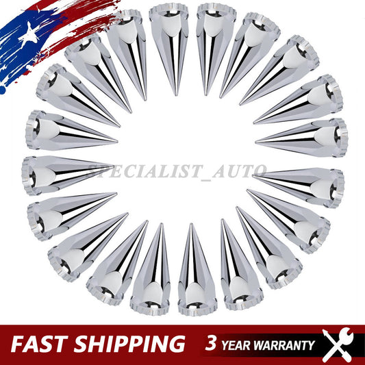 20-pack of lug nuts with chrome threaded nails, ABS plastic, suitable for semi-trucks, 33mm. Q