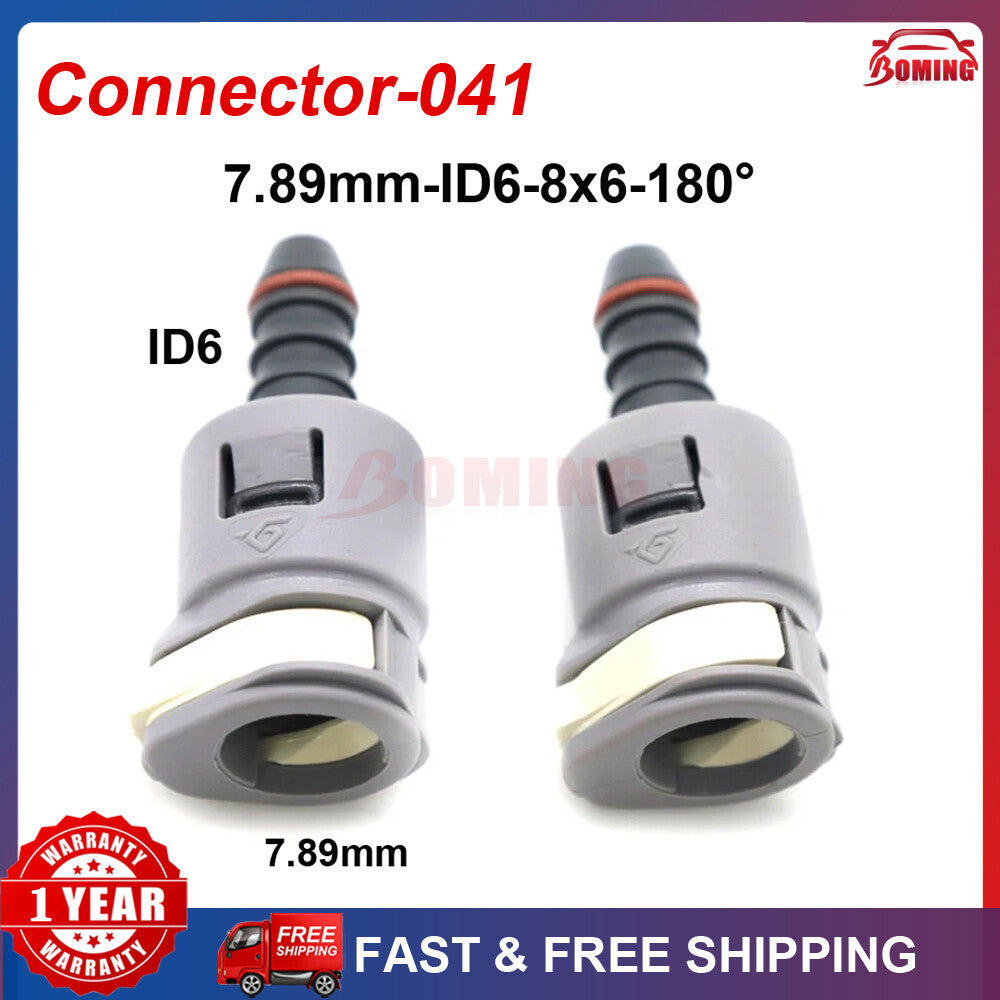 Car 2pcs Fuel Line Hose Pipe Quick Release Female Connector 7.89mm ID6 8x6 180¡ã Q
