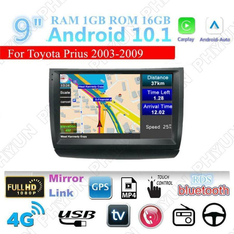 Compatible with Prius 03-09 9-inch screen with CarPlay, Android 10.1, stereo radio, GPS navigation, and WIFI. n