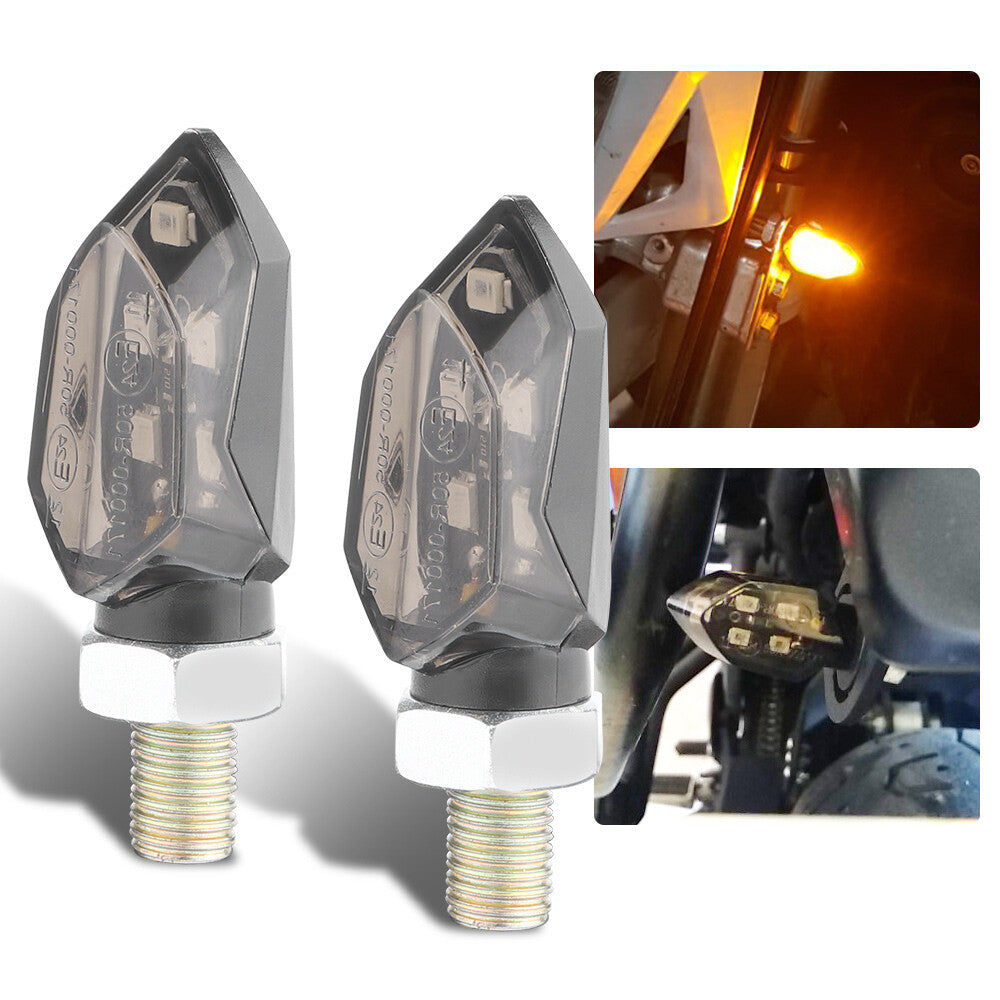 4x Smoke for Mini Motorcycle LED Turn Signal Indicator Light Amber Lamp M8 Dirt Bike