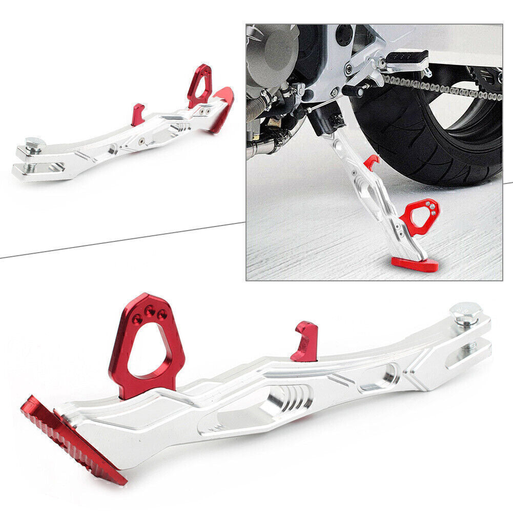 Universal Motorcycle CNC Foot Side Stand Support Leg Kickstand for Honda Red