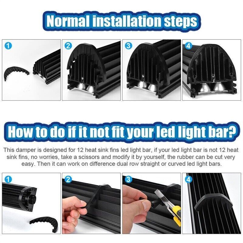 5x Rubber Noise Wind Silencers Damper Fit 50 52 LED Work Light Bar Offroad SUV