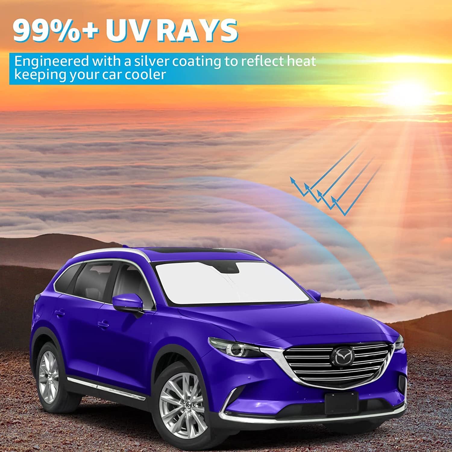 For 2017-2021 for Mazda CX5 Accessory Car Windshield Sun Shade UV Block Cover Visor
