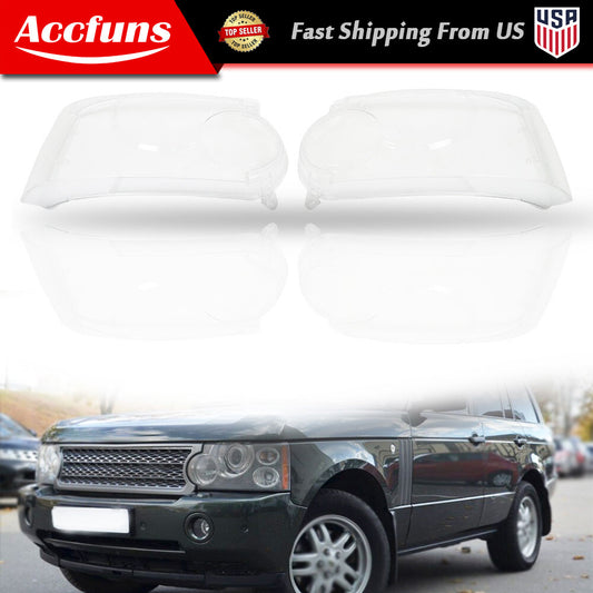 A pair of headlight lens covers for the 2006-09 for Land Rover for Range Rover non-Sport model. n