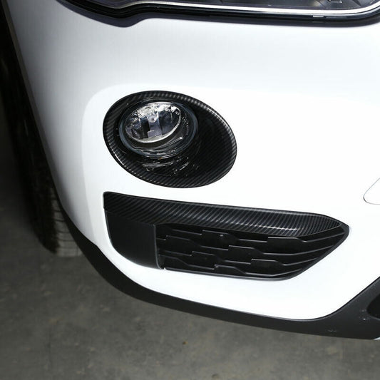 2-Piece Carbon Fiber Front Fog Light Cover Trim for 2016-2019 for BMW X1 F48