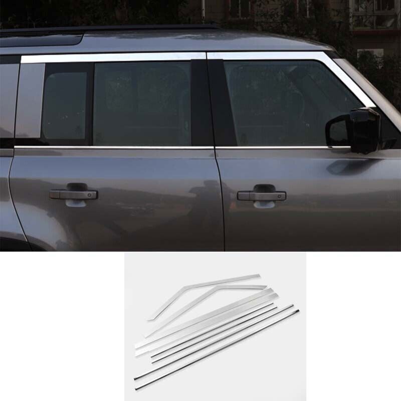 Window Upper Molding Strips Chrome Steel for Land Rover for Defender 110 2020-2023 n