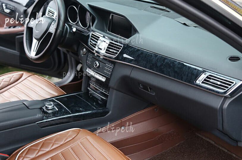 for Benz E-Class 2014-15 Black Wood Grain Car Interior Decoration Full Set Cover
