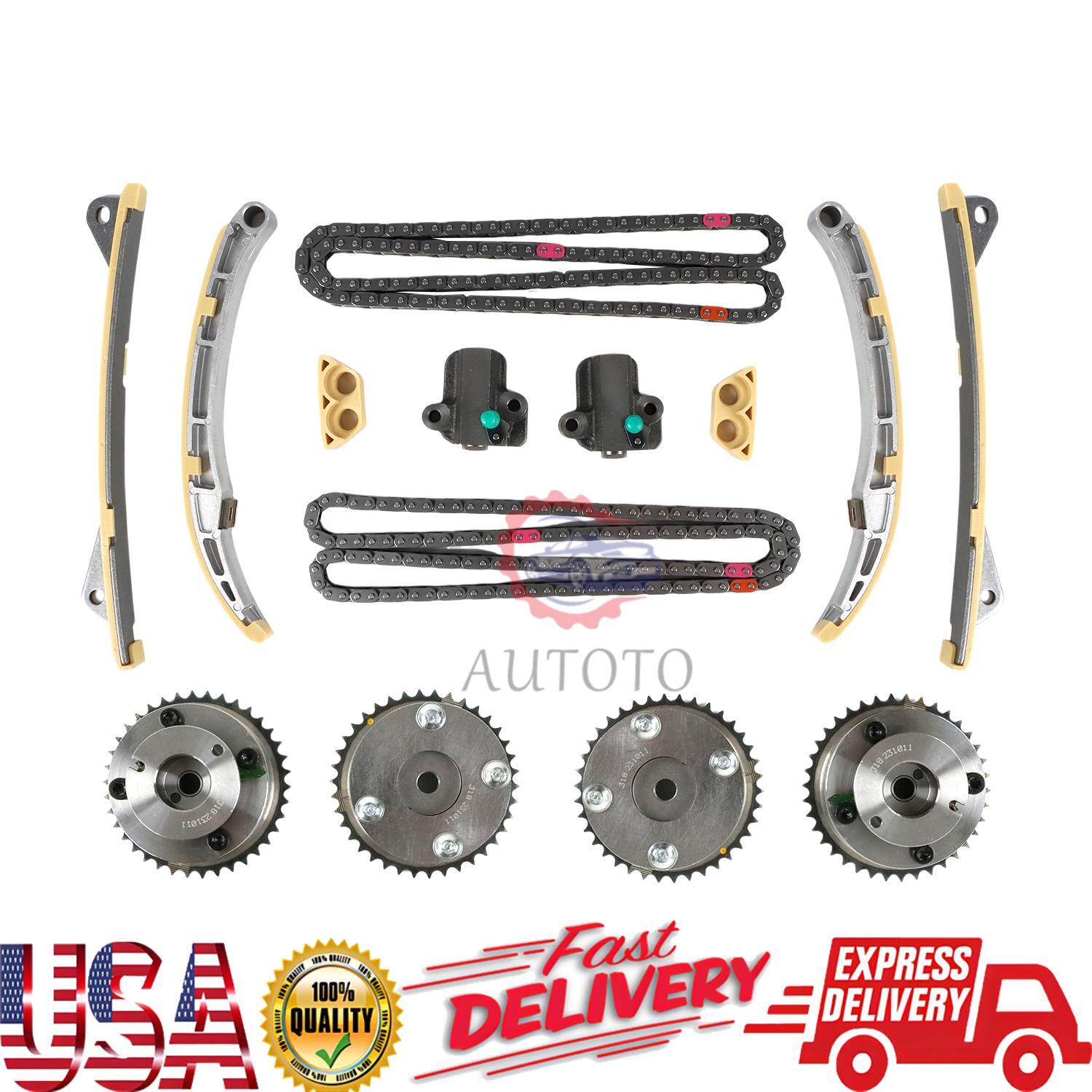 Timing Chain Kit w/ Cam Gear VVT Adjuster for 15-21 for Hyundai for Kia Sorento 3.3 3.8L