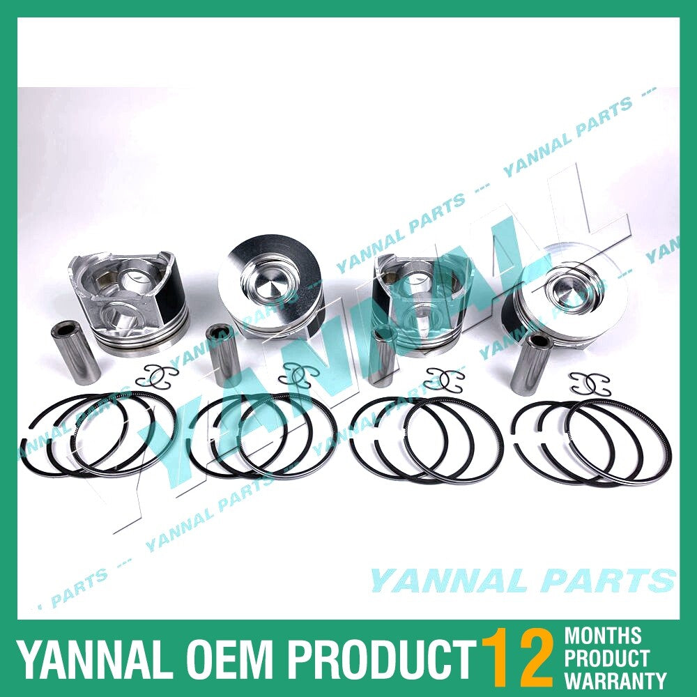 4-piece piston with piston rings + 0.5 mm for Kubota V3800 engine (oversized)