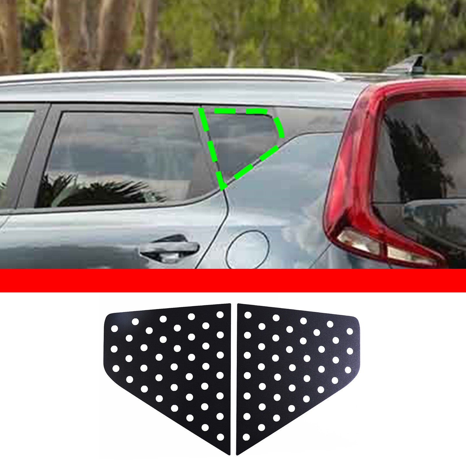 Alloy 25-cent side rear window vent cover for Kia Soul 2019 - 2022 2X- n
