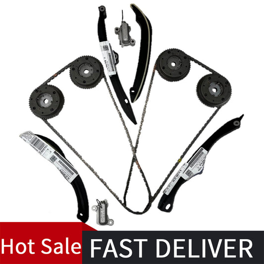 Fit For 17-24 F150 3.5L Ecoboost Chains, Guides, Tensioners W/ PHASERS KIT n