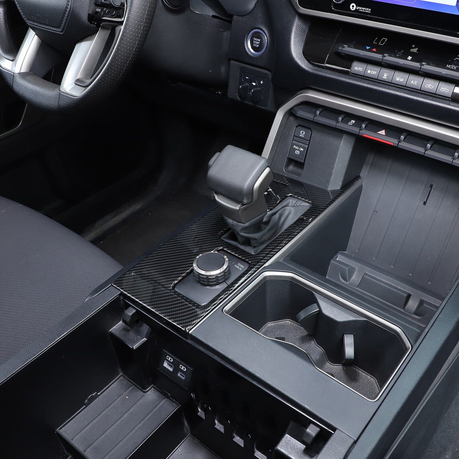 Pearwood ABS Dashboard Air Socket Frame Trim for Tacom@ 2016-20 2 pcs- v