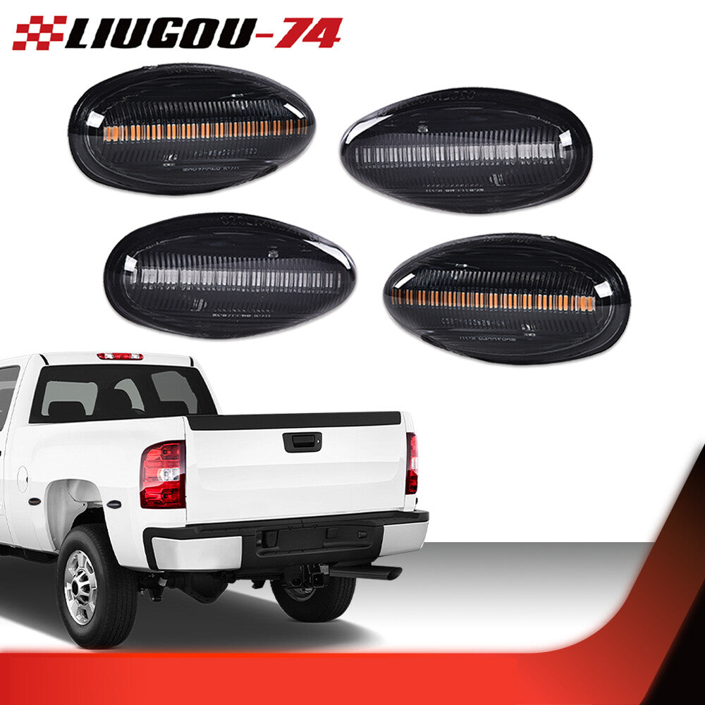 Suitable for 2001-2013 Silverado for GMC for Sierra smoke mudguard bed LED marker light- v