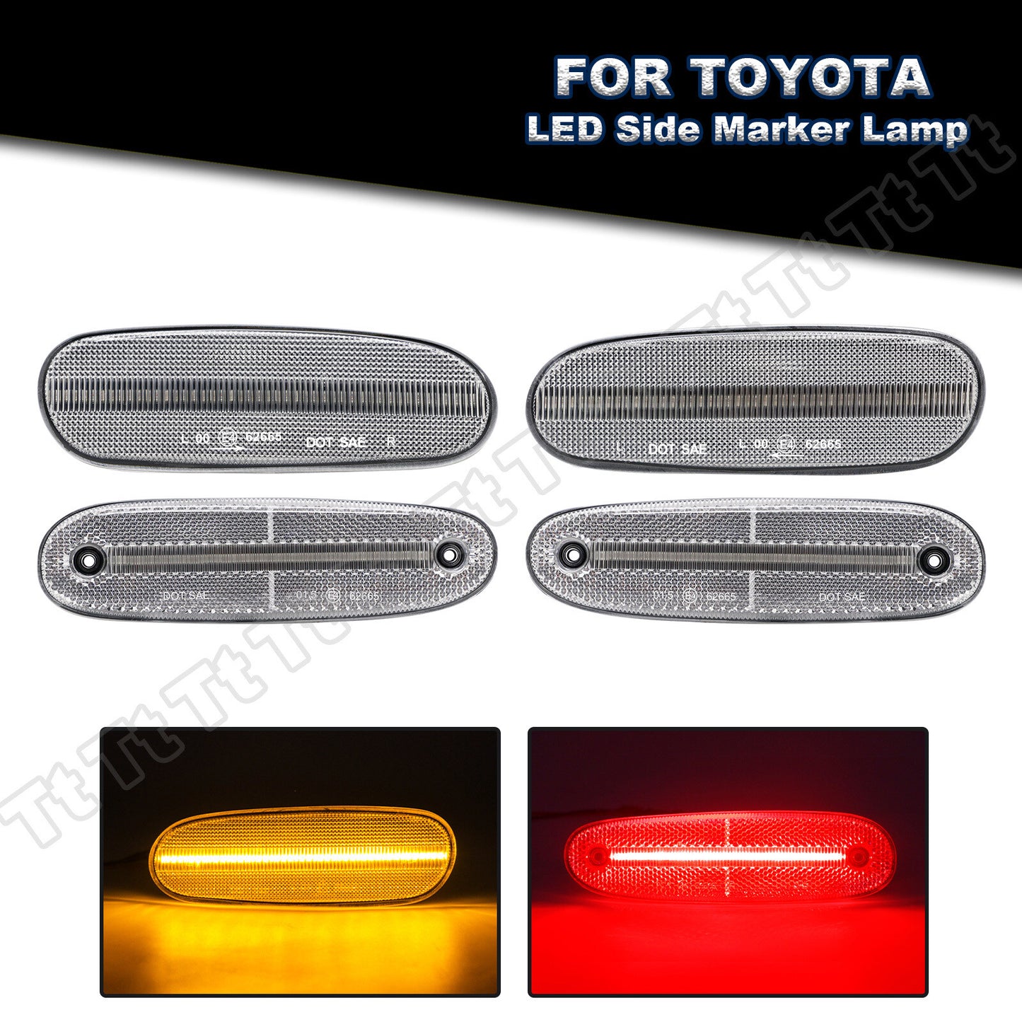 Suitable for 93 - 98 for Supra Mk4 LED front and rear bumper side marker lights clear lens - v