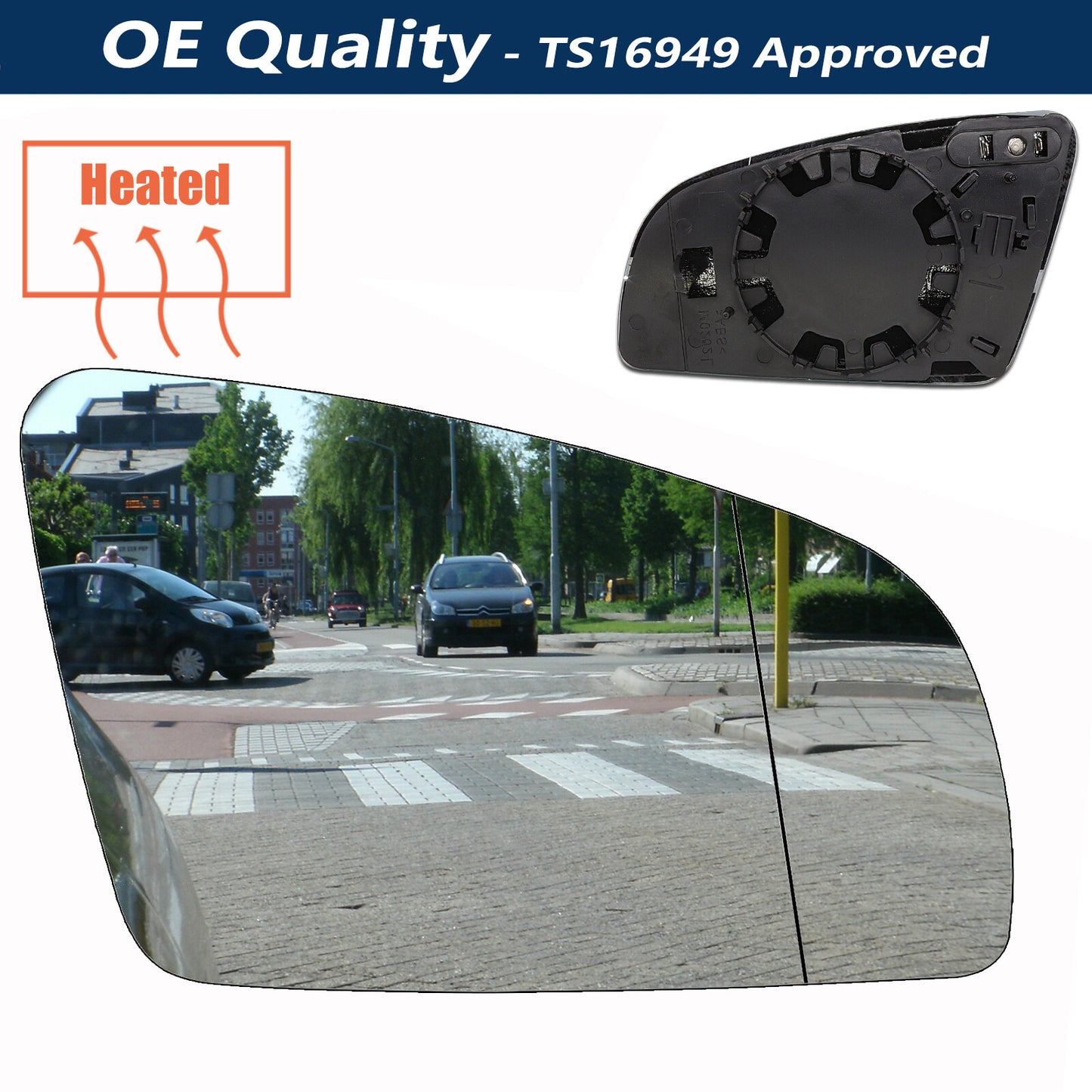 for Audi A3 8P for A4 for A6 03-08 Right Side Wing Mirror Glass Heated Aspherical Clear Q