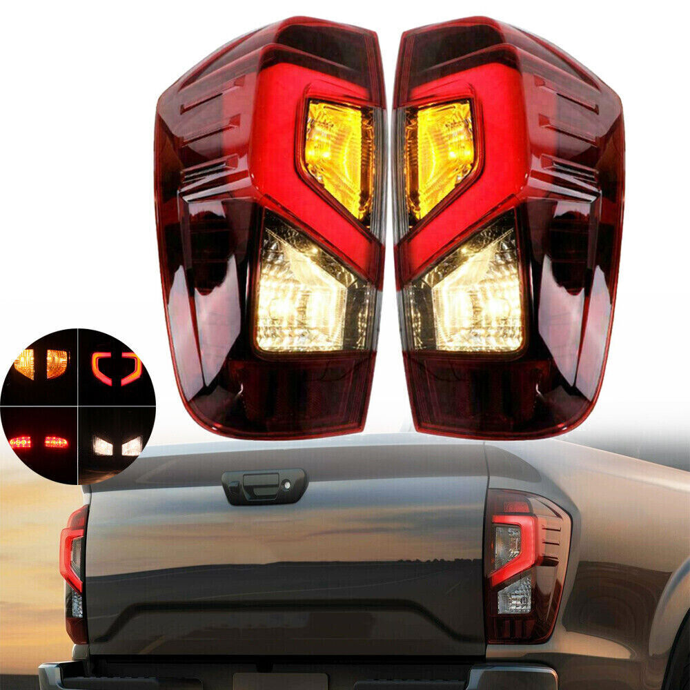 A pair of LED taillights and rear brake stop lights are compatible with the for Nissan NAVARA PRO-4X pickups (2021-22).