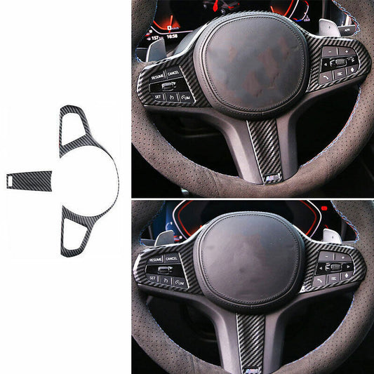 Fit for BMW 3 Series G20 2019-2023 Carbon Fiber Steering Wheel Button Cover Trim