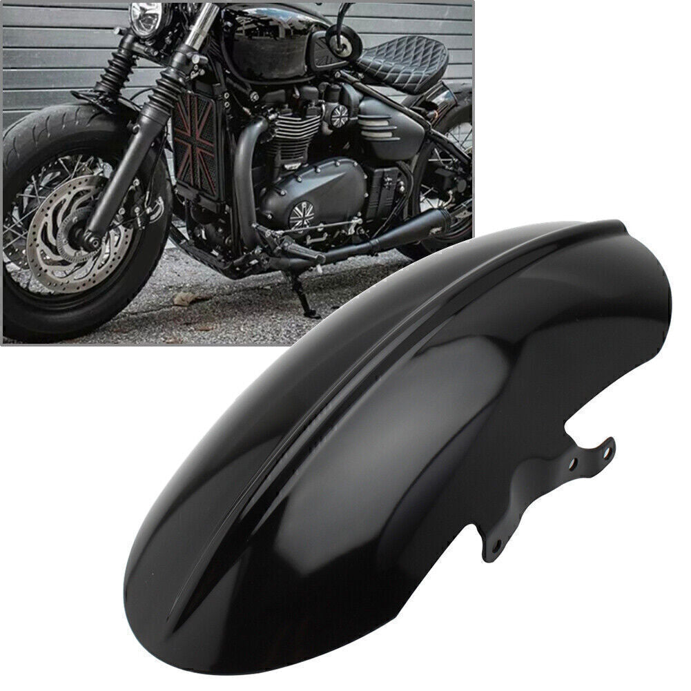 Vivid Black Motorcycle Short Front Mudguard Fender Fit Bobber Speedmaster Q