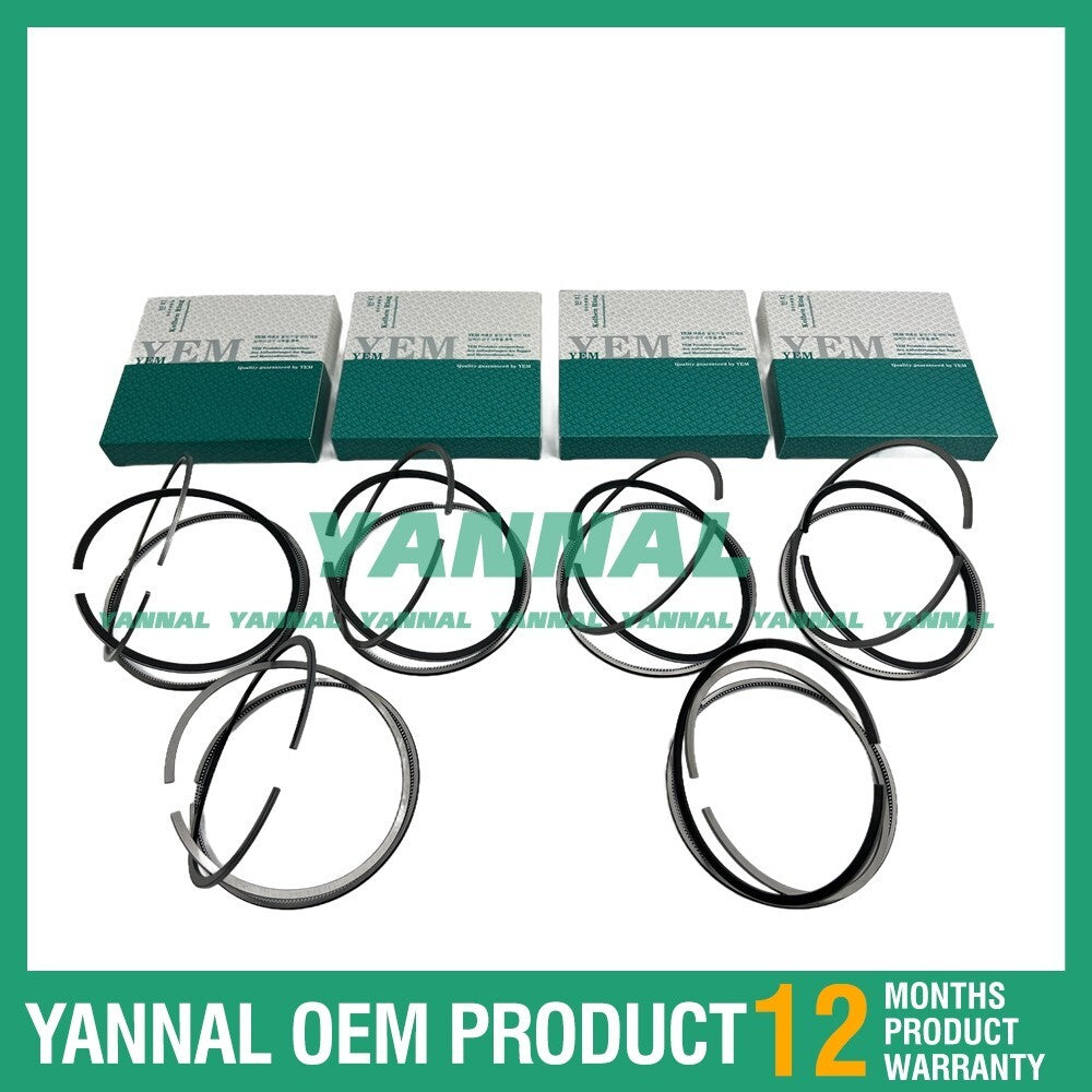 6 new 6D14 Piston Ring Kit STD 110 mm for Mitsubishi Excavator Engines