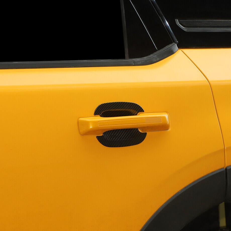 For 2021-2024 Bronco Sport Carbon Fiber Side Door Handle Bowl Cover Trim 4P v