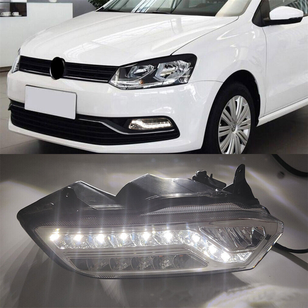 Pair Daytime Running Light LED Fog Head Lamp DRL For Polo 2015-2016 n