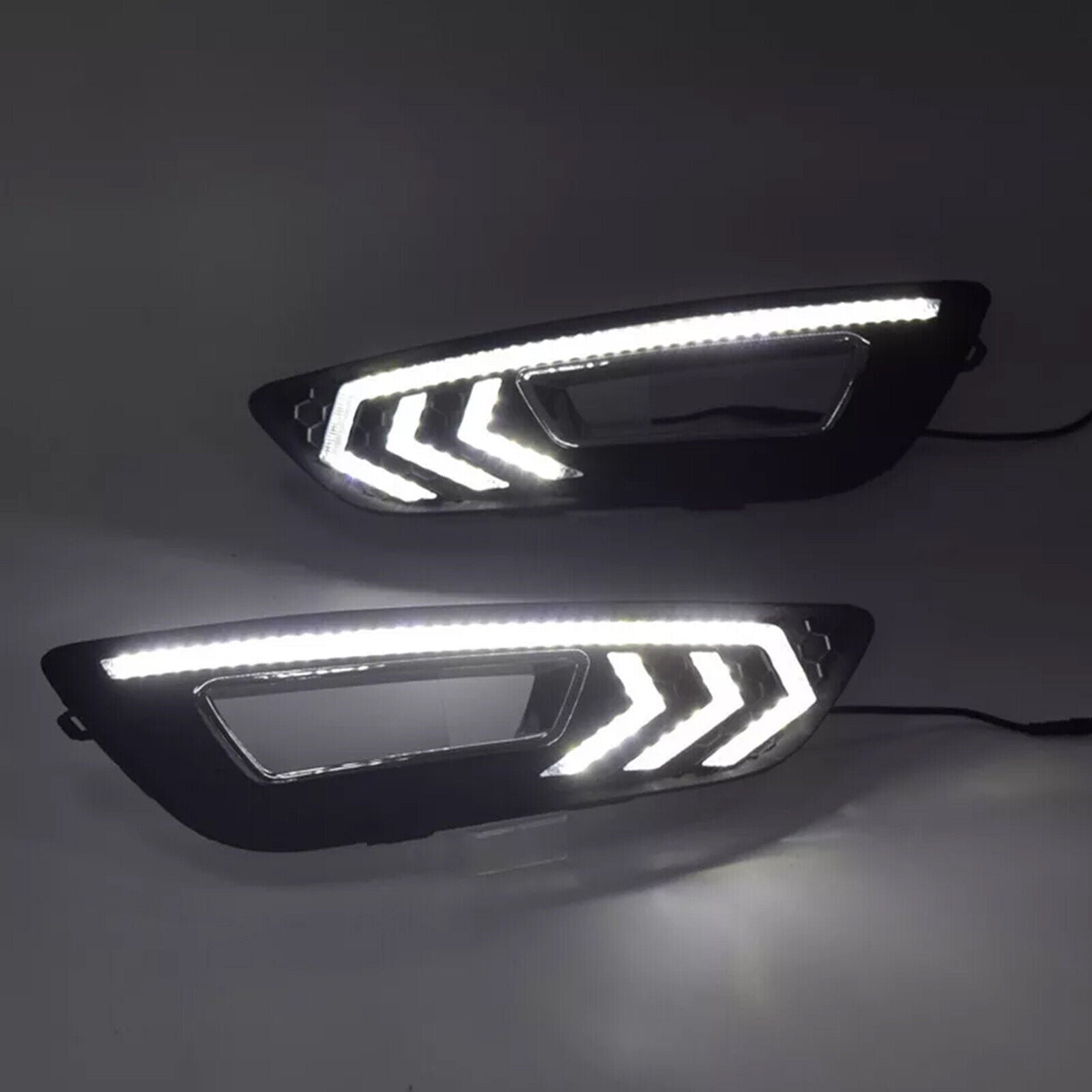 DRL for Ford Focus 2015 2016 LED Daytime Driving Running Light Fog Lamp W/ Turn