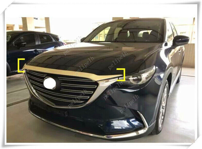 ABS Chrome Front Grille Engine Hood Cover Trims Molding for Mazda CX-9 2016-2020