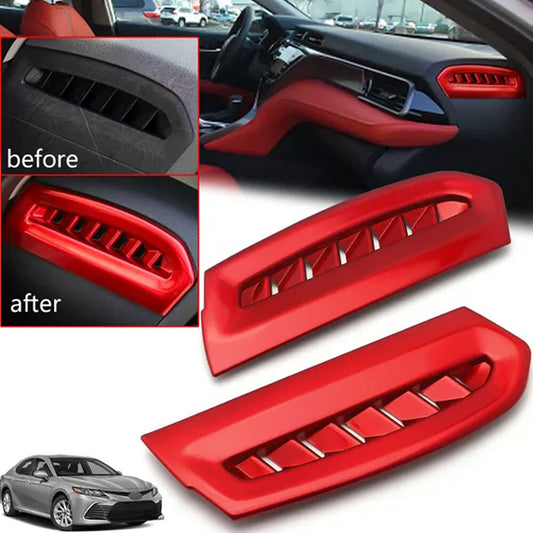 2Pcs Red Side Air Vent Outlet Cover TrimInterior for Camry 2018-2024 v