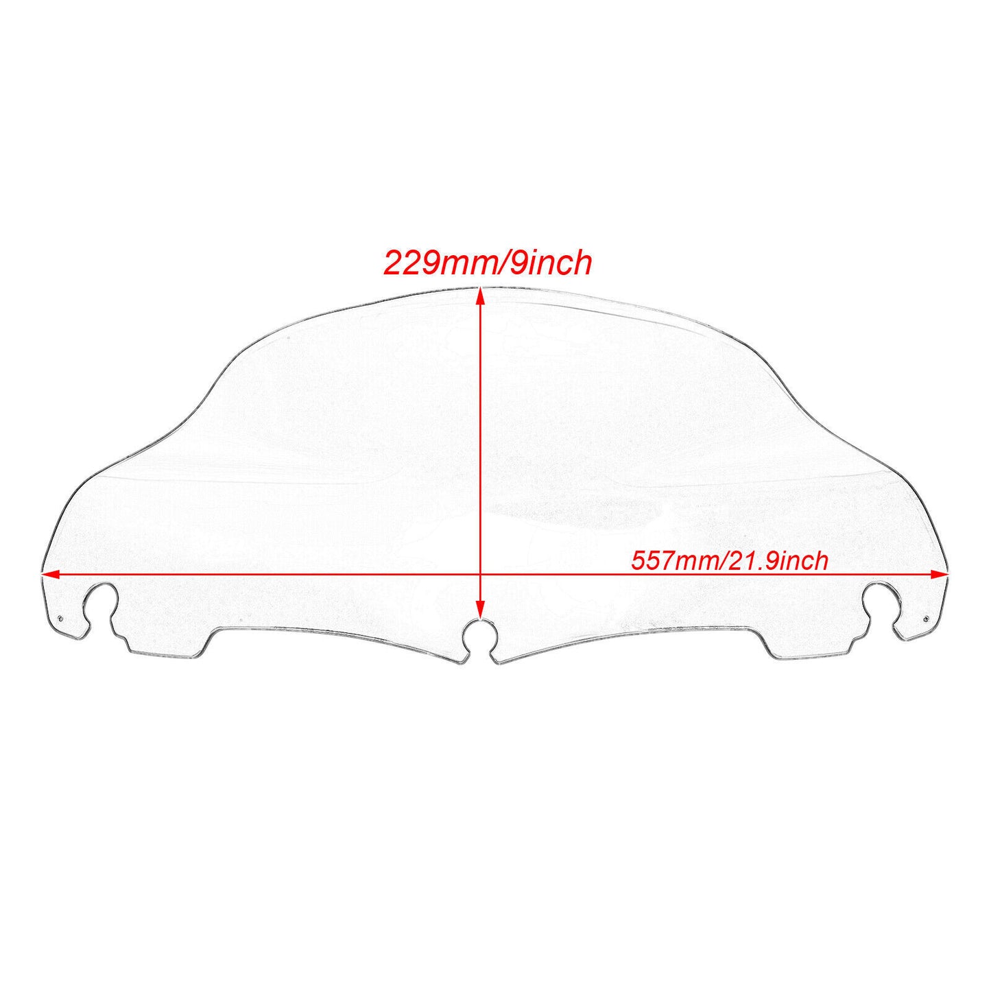 Black 9-inch windshield suitable for Harley Street Electra Glide Limited - n