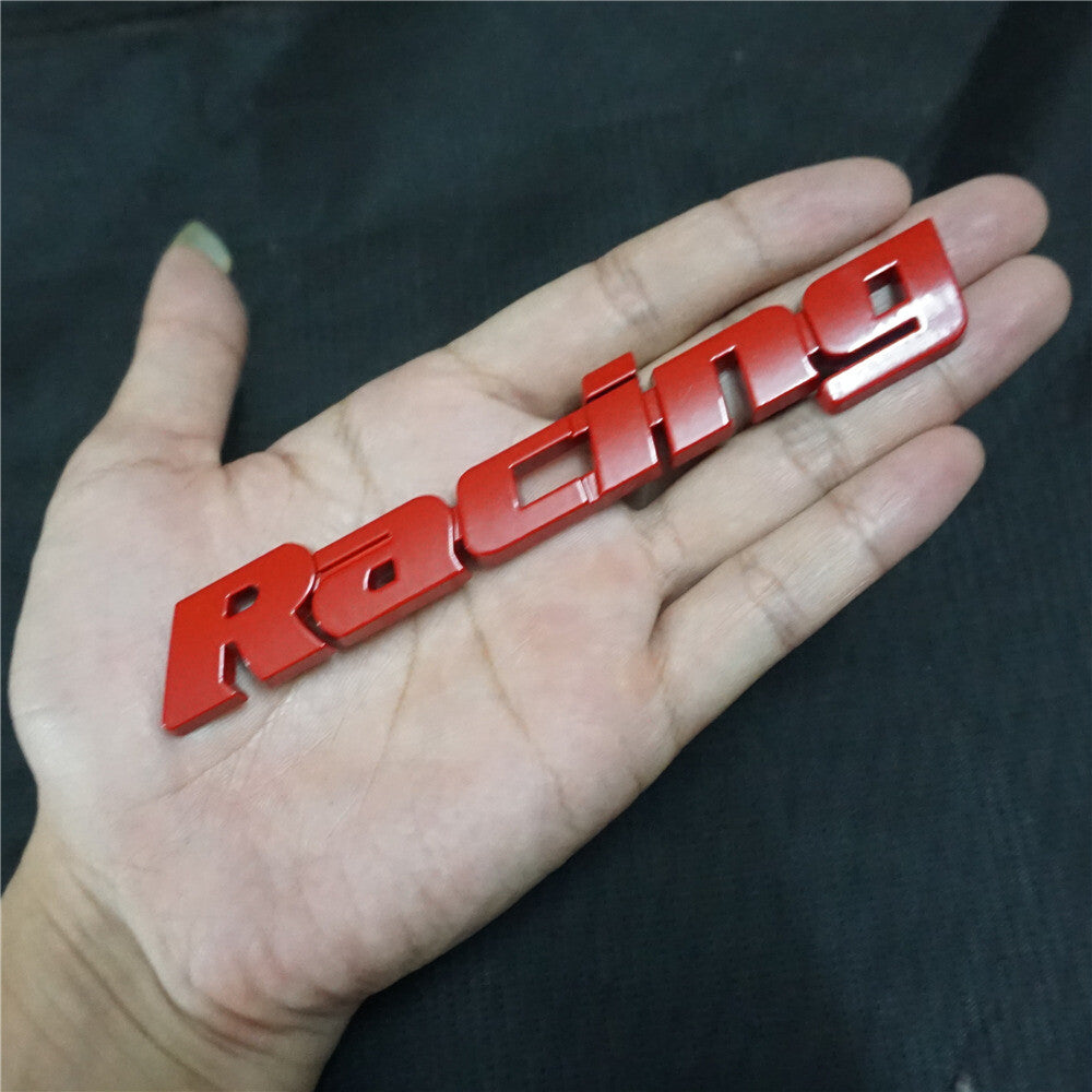 1x Matte Red Racing Metal Decal Sticker Badge Emblem 3D Trunk Car Motor Tailgate Q