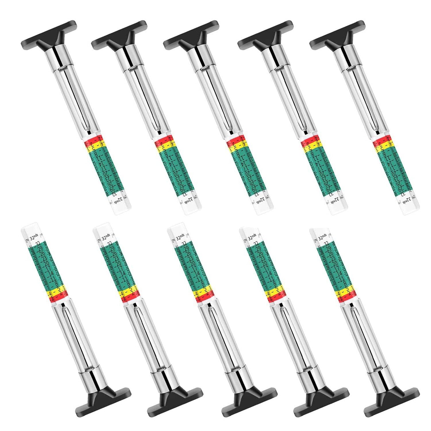 10pcs Color Coded Tyre Tire Tread Depth Gauge Car Automotive Measurement Tool