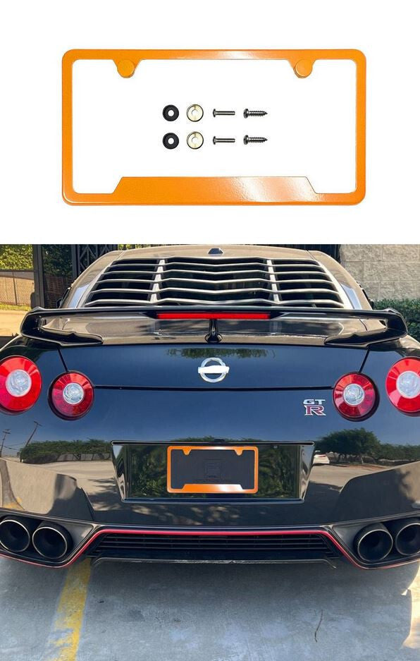 Car License Plate Frame Cover Hood Cap Rear Boot Red Carbon Fiber for Honda - v